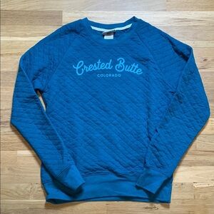 artisans Crested Butte Co Blue Quilted Sweatshirt Long Sleeve Women’s M